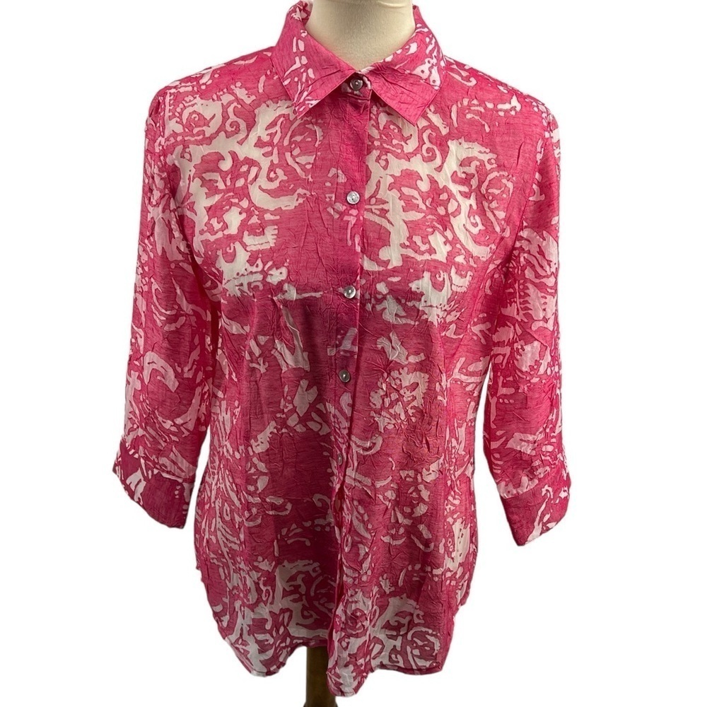 Chicos linen blend blouse jacket size 1